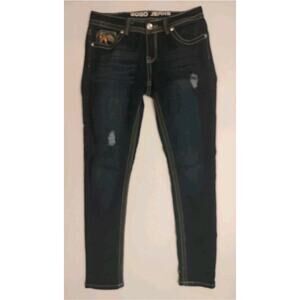 GoGo Jeans Womens/Juniors Size 9 Skinny Stretch Embroidered Distressed 90's Y2K